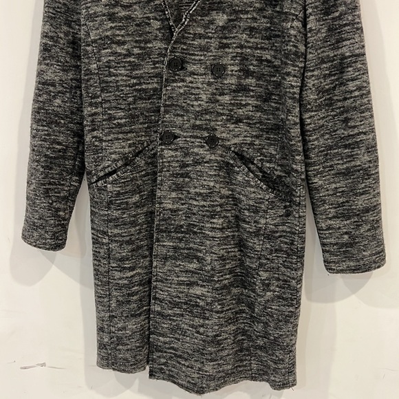 ZARA Man Sport MODA Gray Wool Double Breasted Pea coat Coat size L fits Medium - Picture 5 of 16